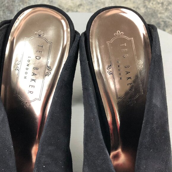 Ted Baker London Women's EU 40.5 US 10 Marinax Black Suede High Heels Mules $195 - Picture 9 of 14
